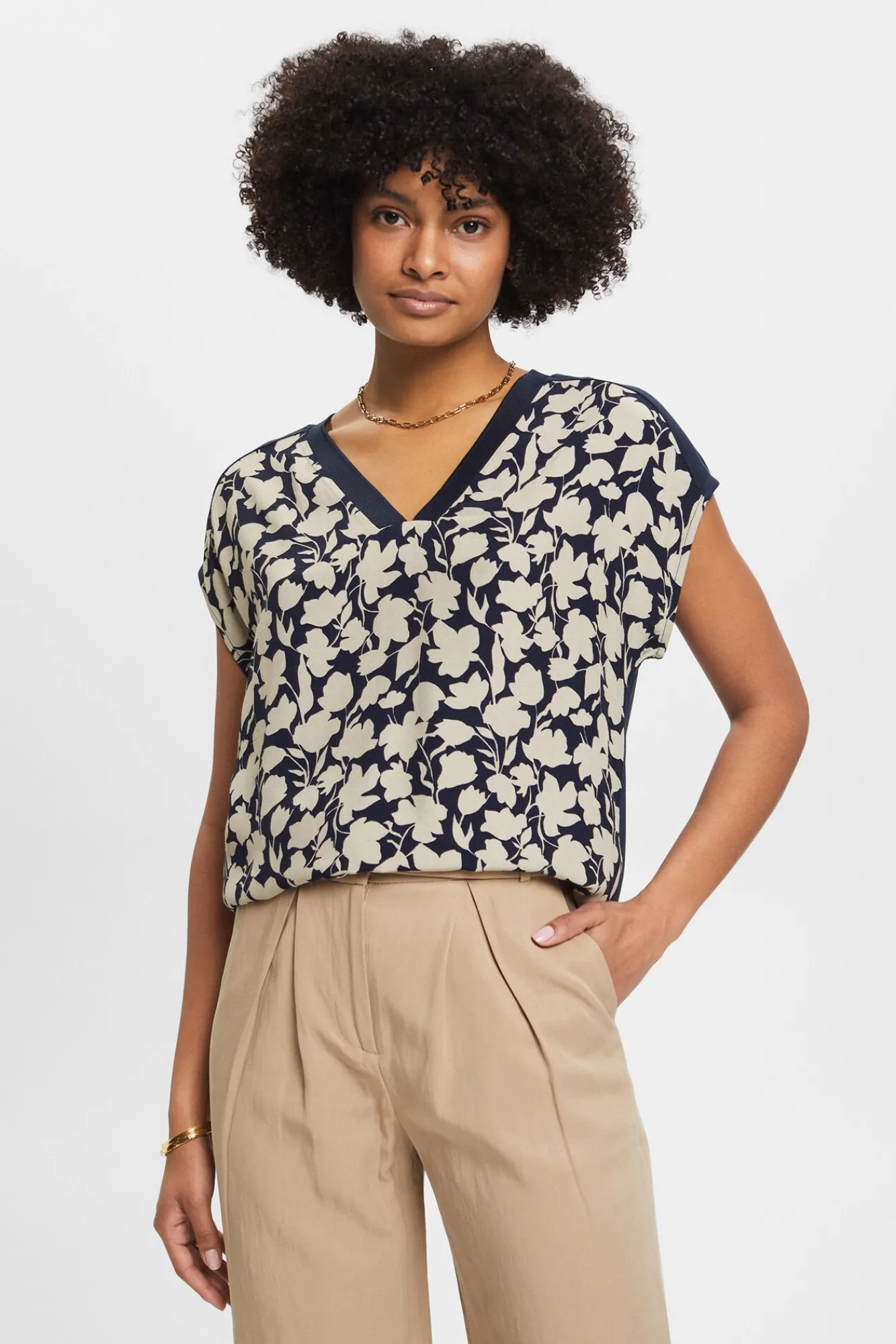 Camiseta Holgada Estampada Viscosa^Esprit Fashion