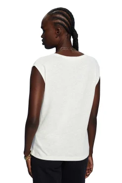 Camiseta Lino Manga Corta Estampada^Esprit Online