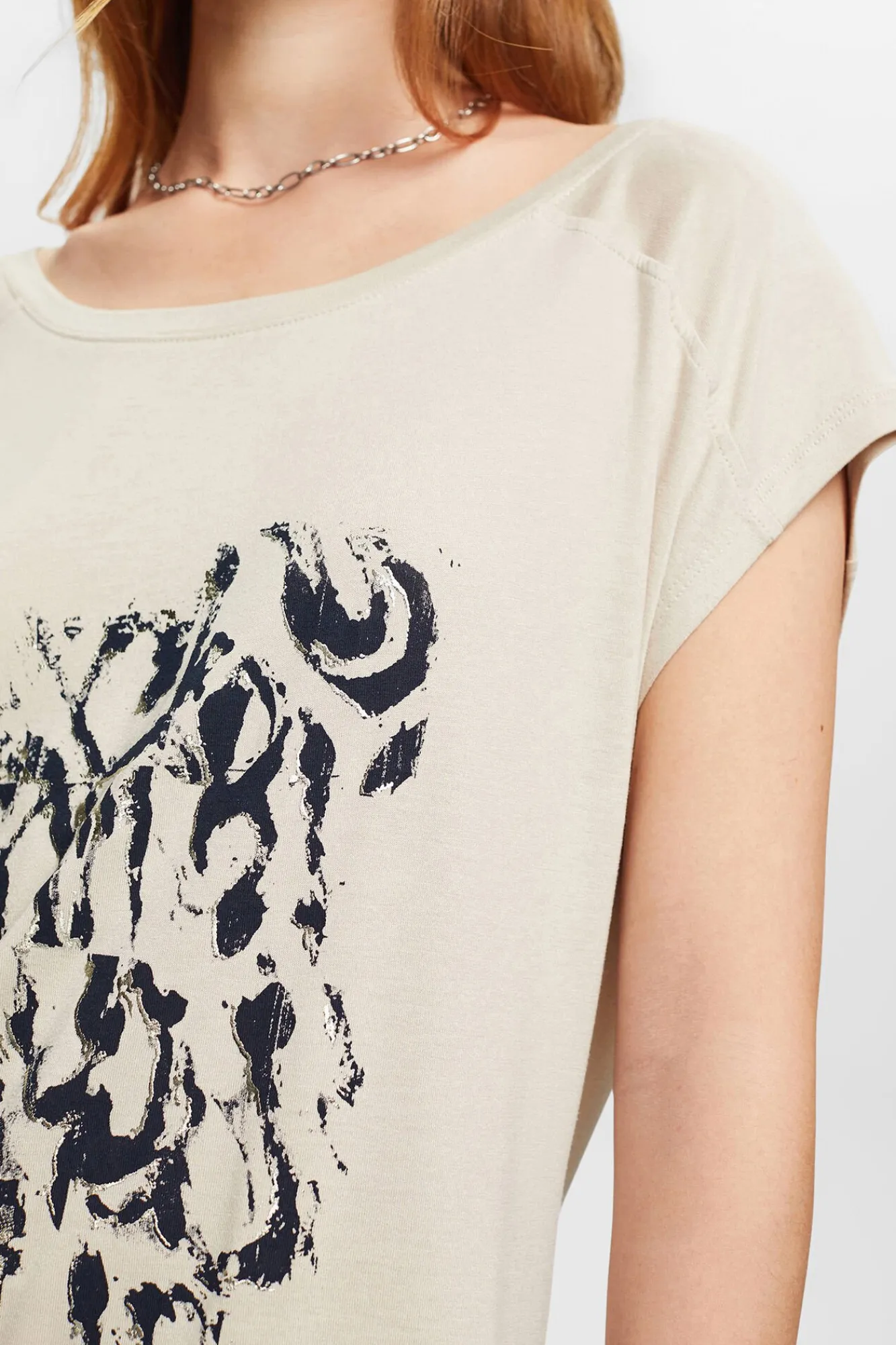 Camiseta Manga Corta Estampado Abstracto Viscosa^Esprit Hot