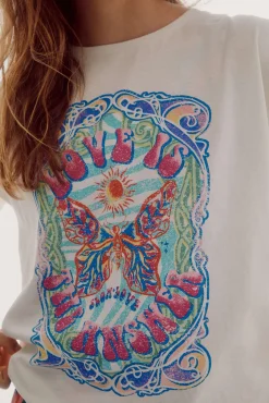 Camiseta Oversize Con Grafico Posicionado^Slowlove Discount