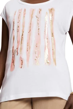 Camiseta Viscosa Manga Corta Con Lentejuelas^Esprit Discount