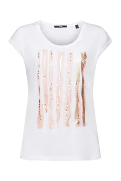 Camiseta Viscosa Manga Corta Con Lentejuelas^Esprit Discount