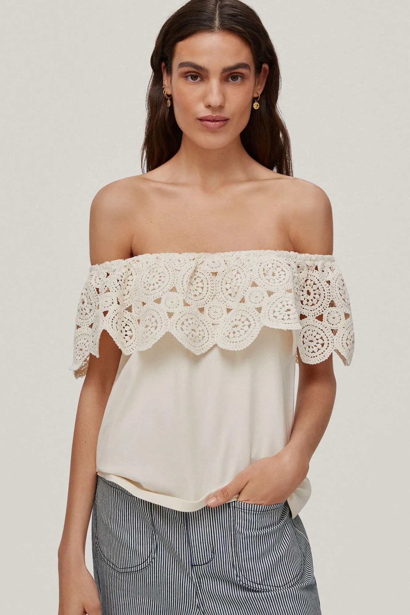 Camiseta Volante Crochet^Pedro del Hierro Sale