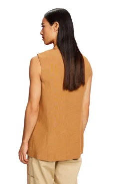 Chaleco Cruzado Tencel™ Regular Fit^Esprit Clearance