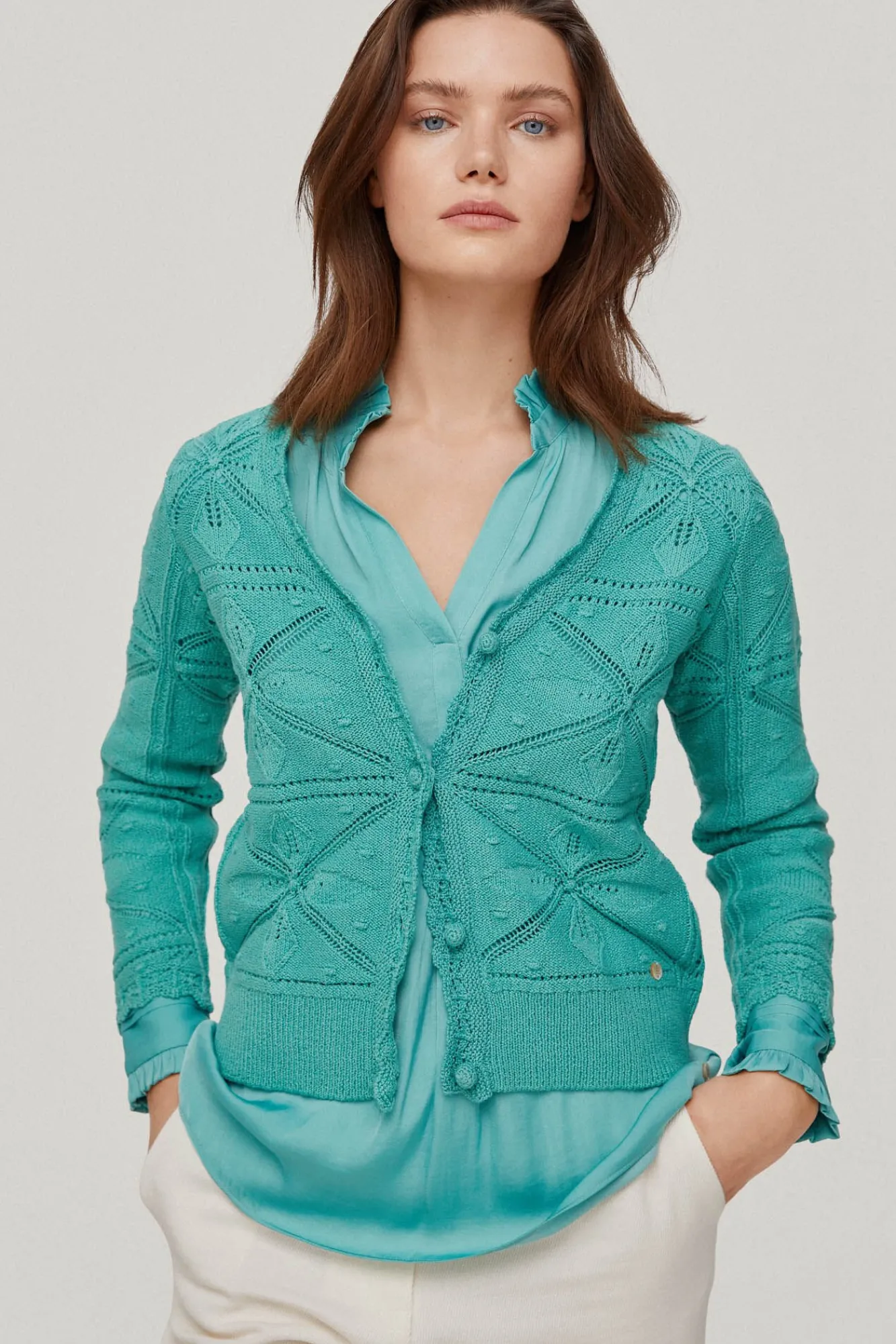 Chaqueta Punto Con Rosetones Flor^Pedro del Hierro Cheap
