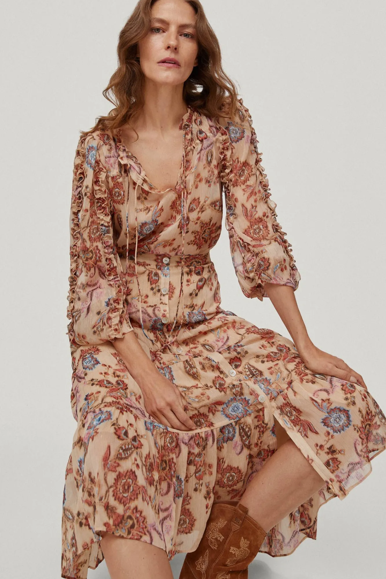 Falda Midi Flores^Pedro del Hierro Fashion