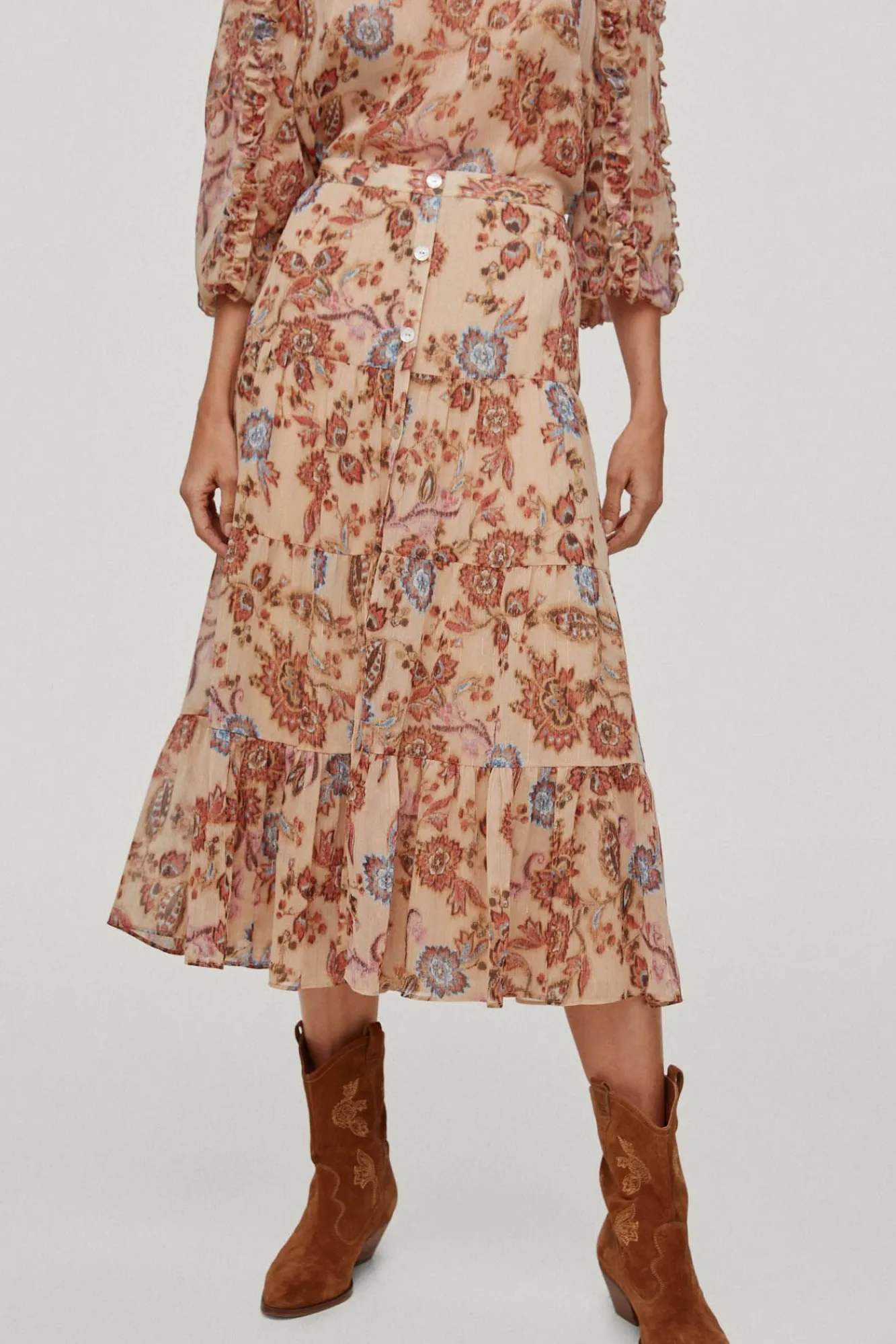 Falda Midi Flores^Pedro del Hierro Fashion