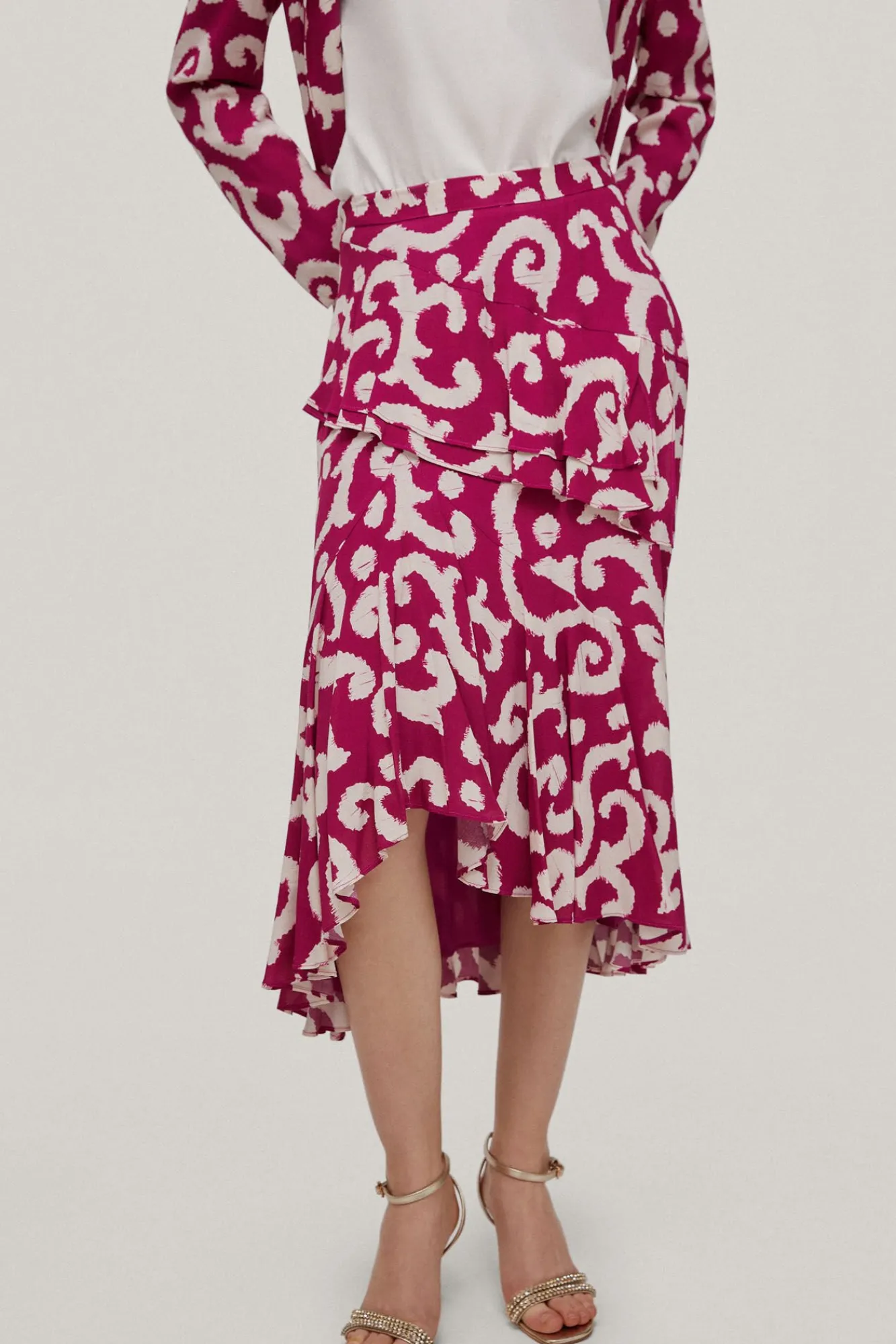 Falda Volantes Asimetrica^Pedro del Hierro Cheap