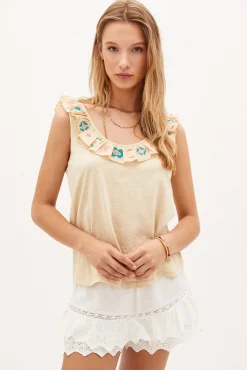 Janet. Camiseta De Algodon Bordada^Hoss Intropia Fashion