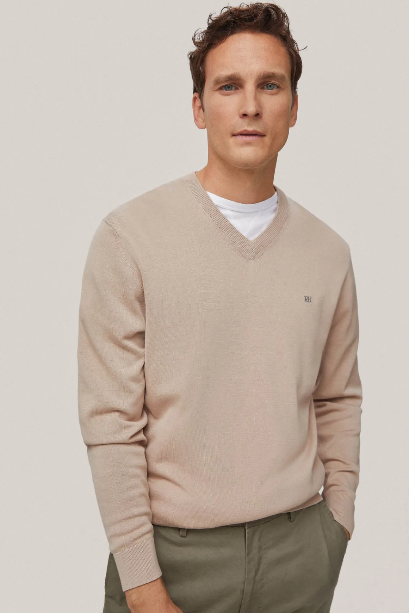 Jersey Algodon Cuello Pico Basico^Pedro del Hierro Sale