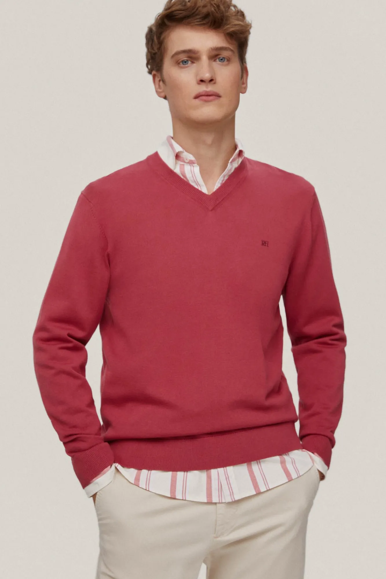 Jersey Algodon Cuello Pico Basico^Pedro del Hierro Best