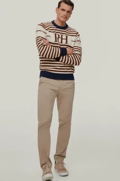 Jersey Cuello Redondo Rayas Con Logo Pecho^Pedro del Hierro Best