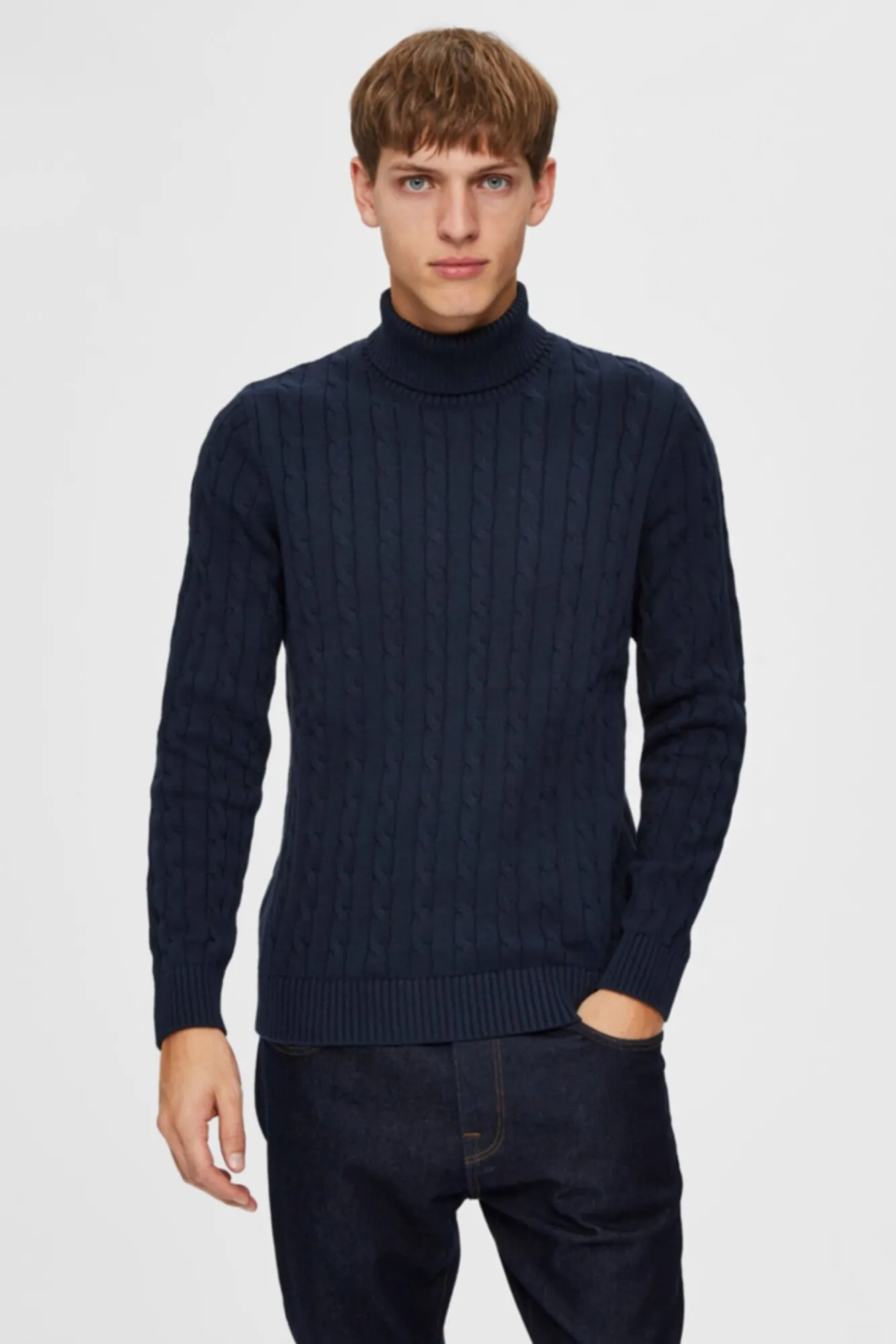 Jersey De Manga Larga Cuello Vuelto^Selected Discount