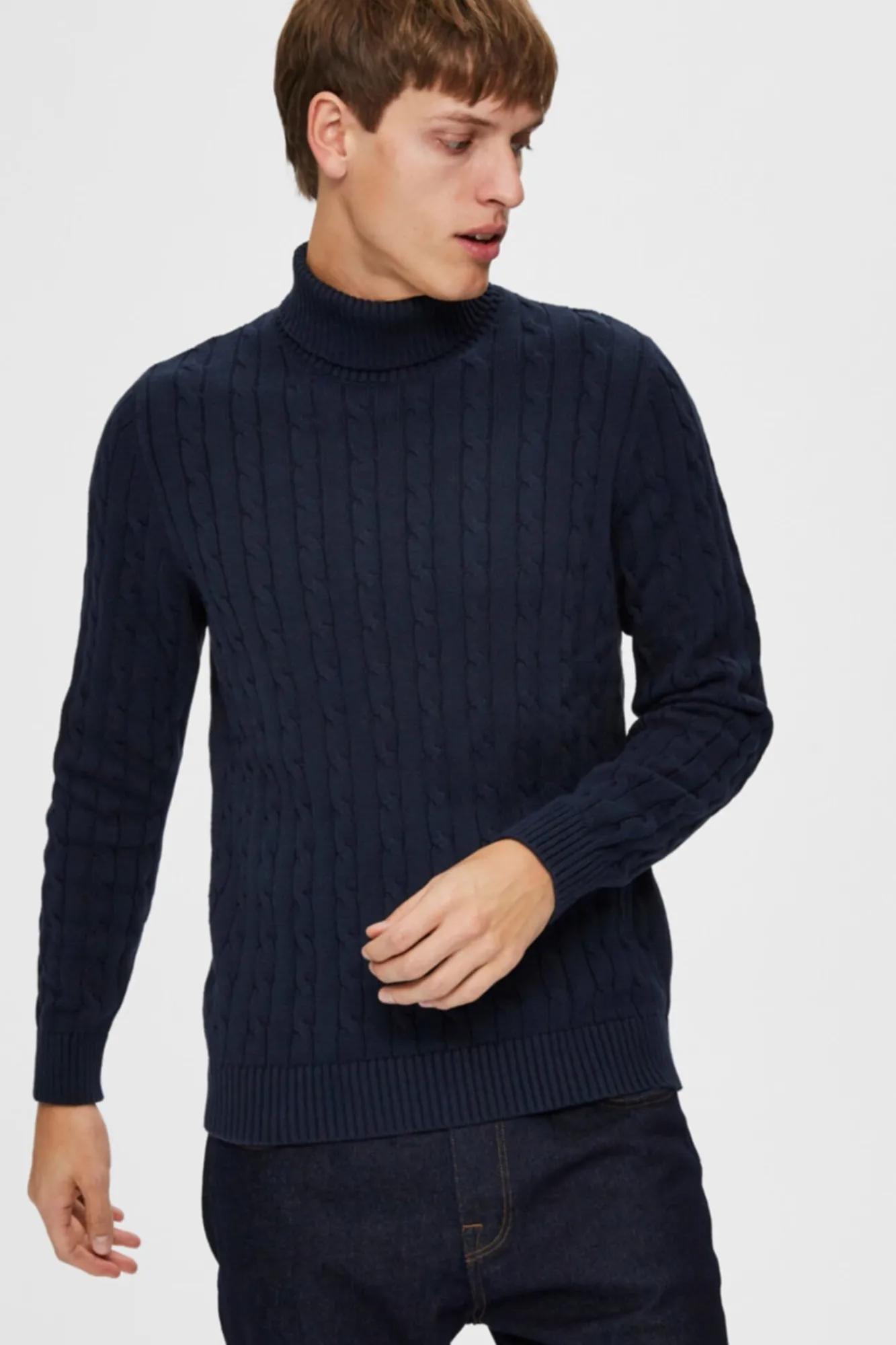 Jersey De Manga Larga Cuello Vuelto^Selected Discount