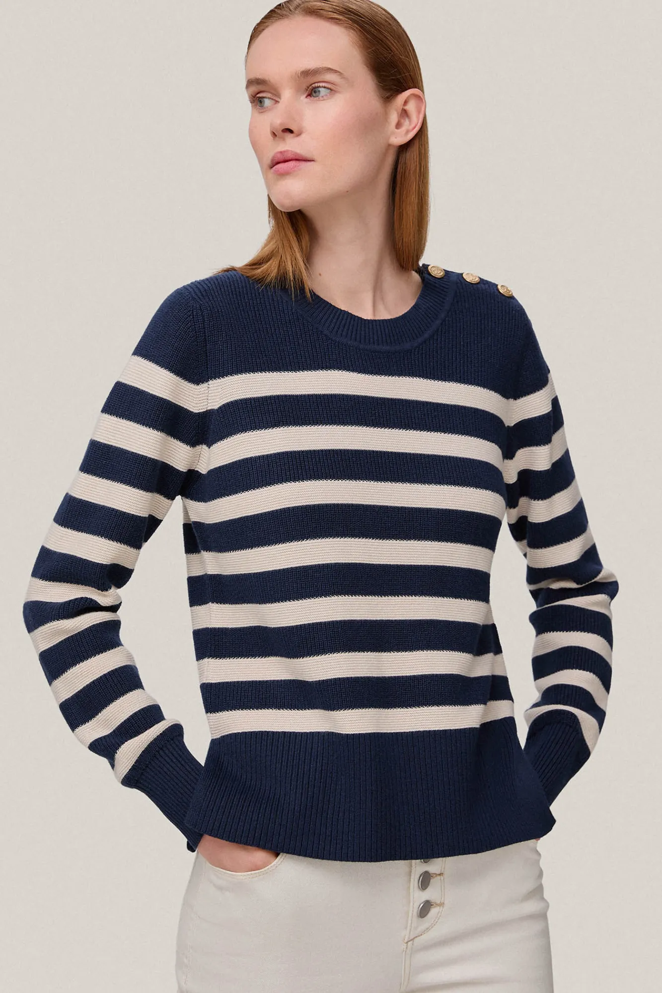 Jersey De Rayas Con Boton Joya^Pedro del Hierro Online