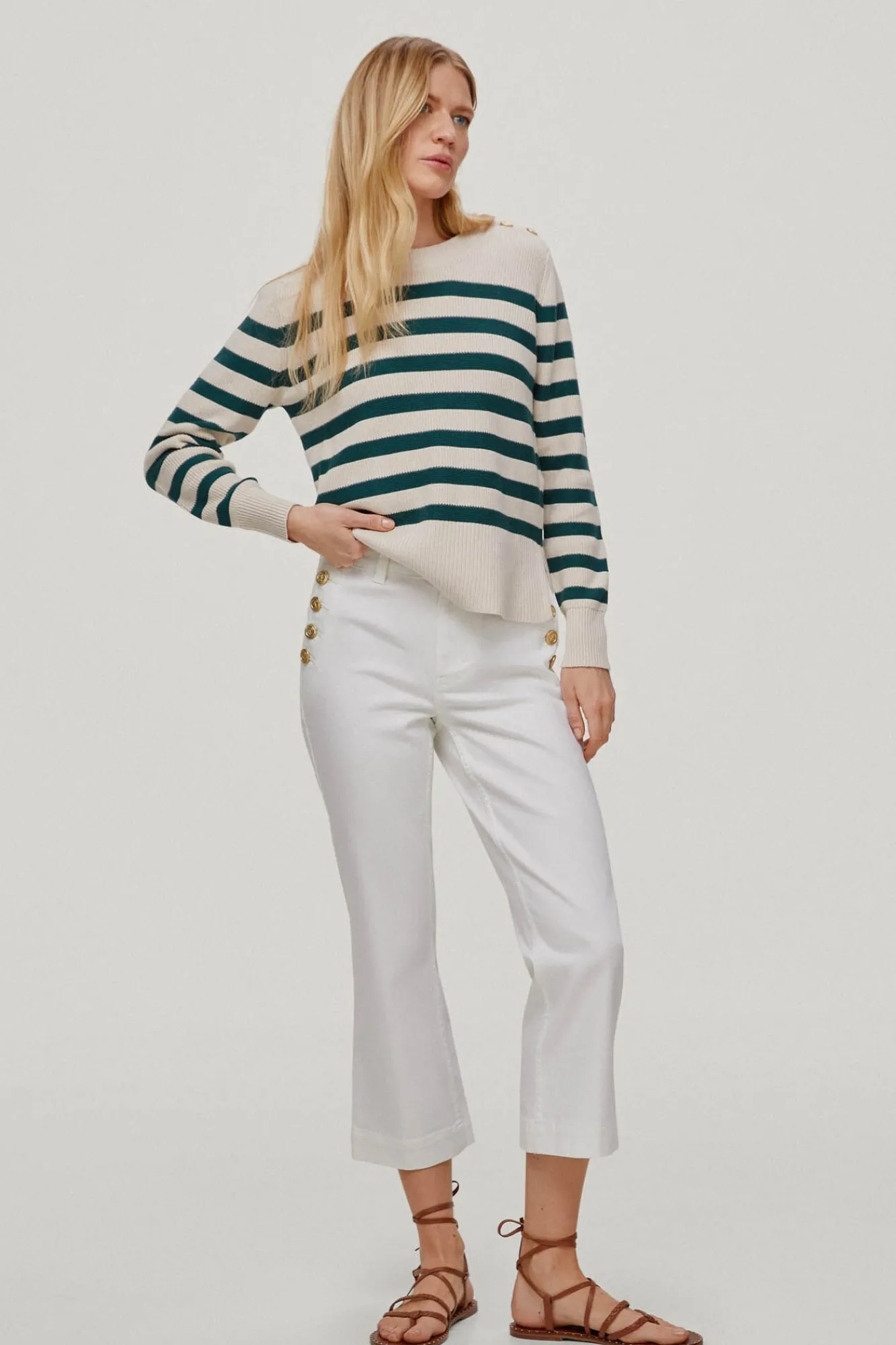 Jersey De Rayas Con Boton Joya^Pedro del Hierro Shop