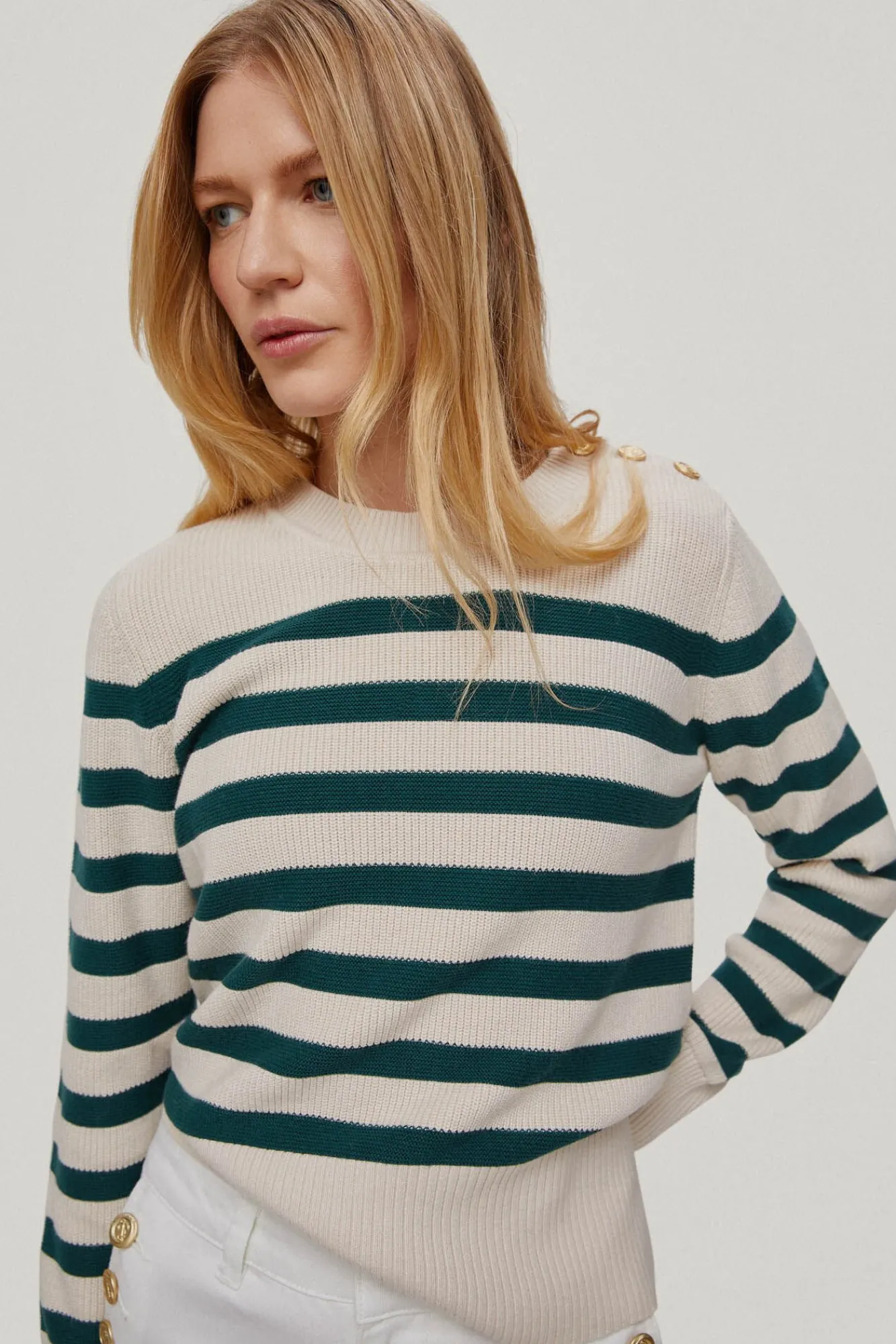 Jersey De Rayas Con Boton Joya^Pedro del Hierro Shop