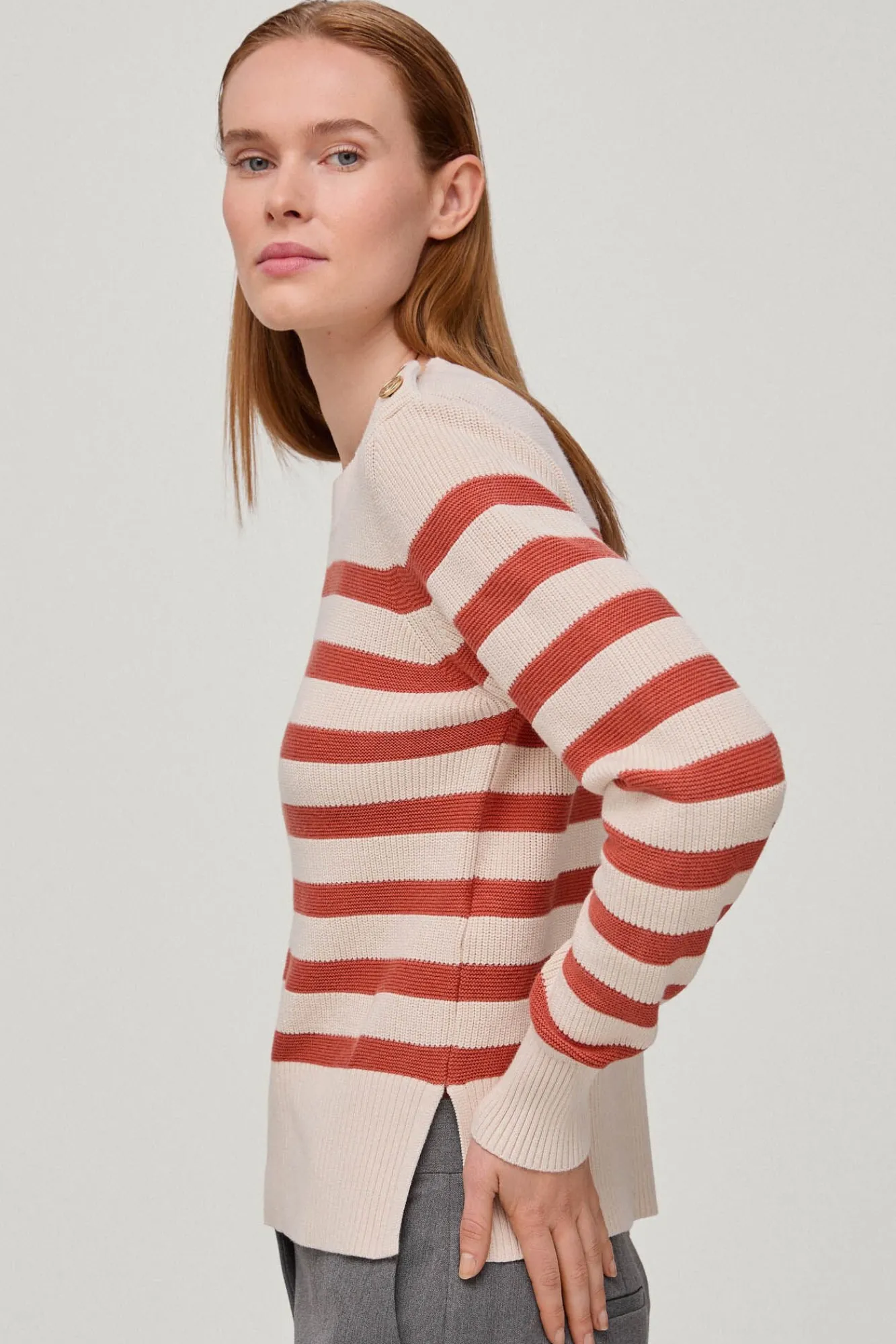 Jersey De Rayas Con Boton Joya^Pedro del Hierro Cheap