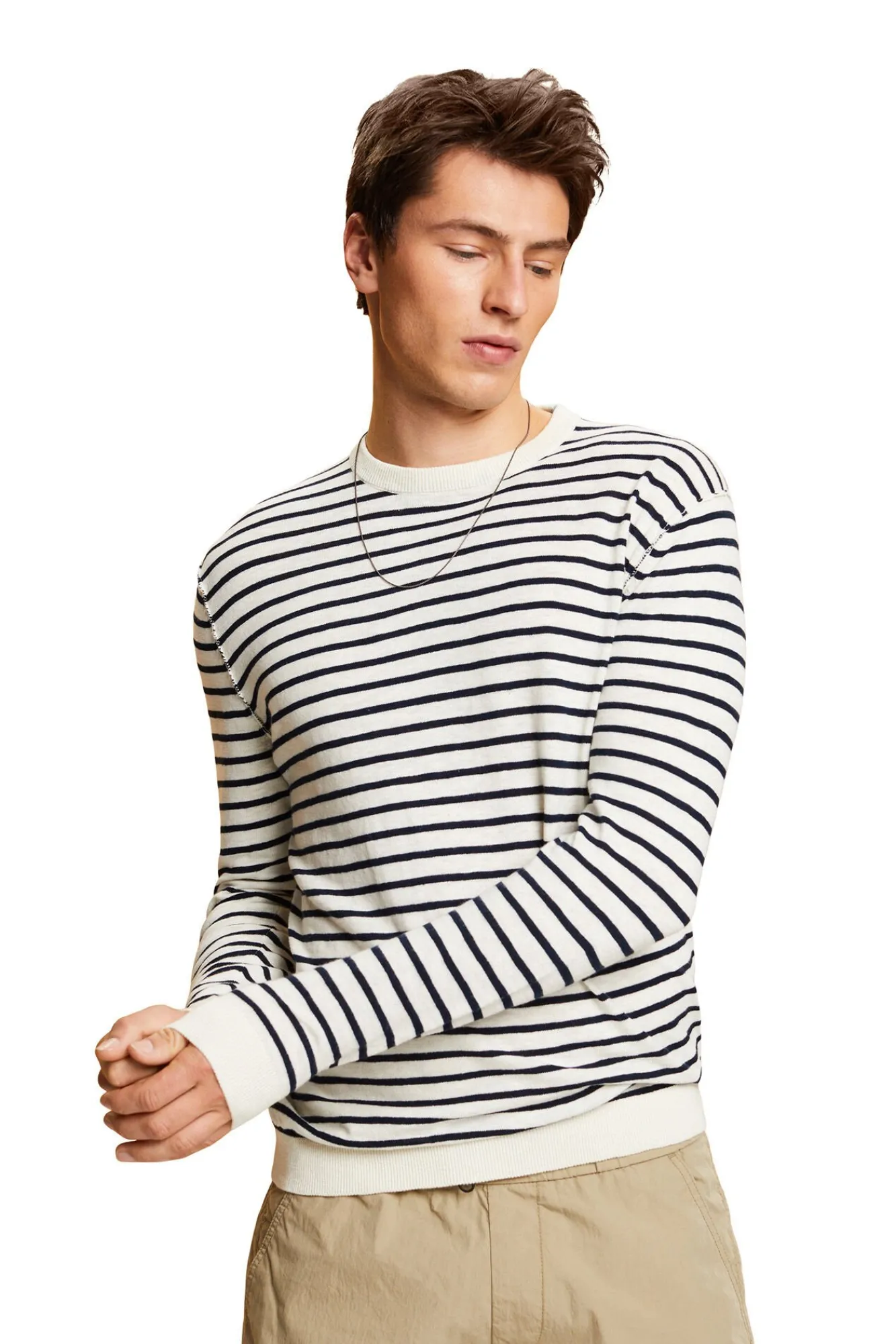 Jersey Rayas Con Lino^Esprit Best