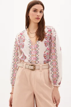 Lucie Blusa De Algodon Bordada^Hoss Intropia Cheap