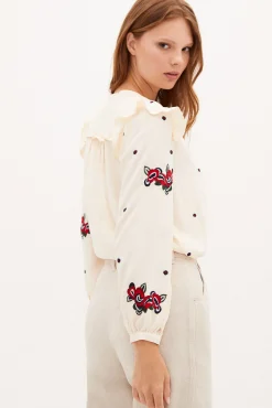Marina Blusa Fluida Con Bordados^Hoss Intropia Shop