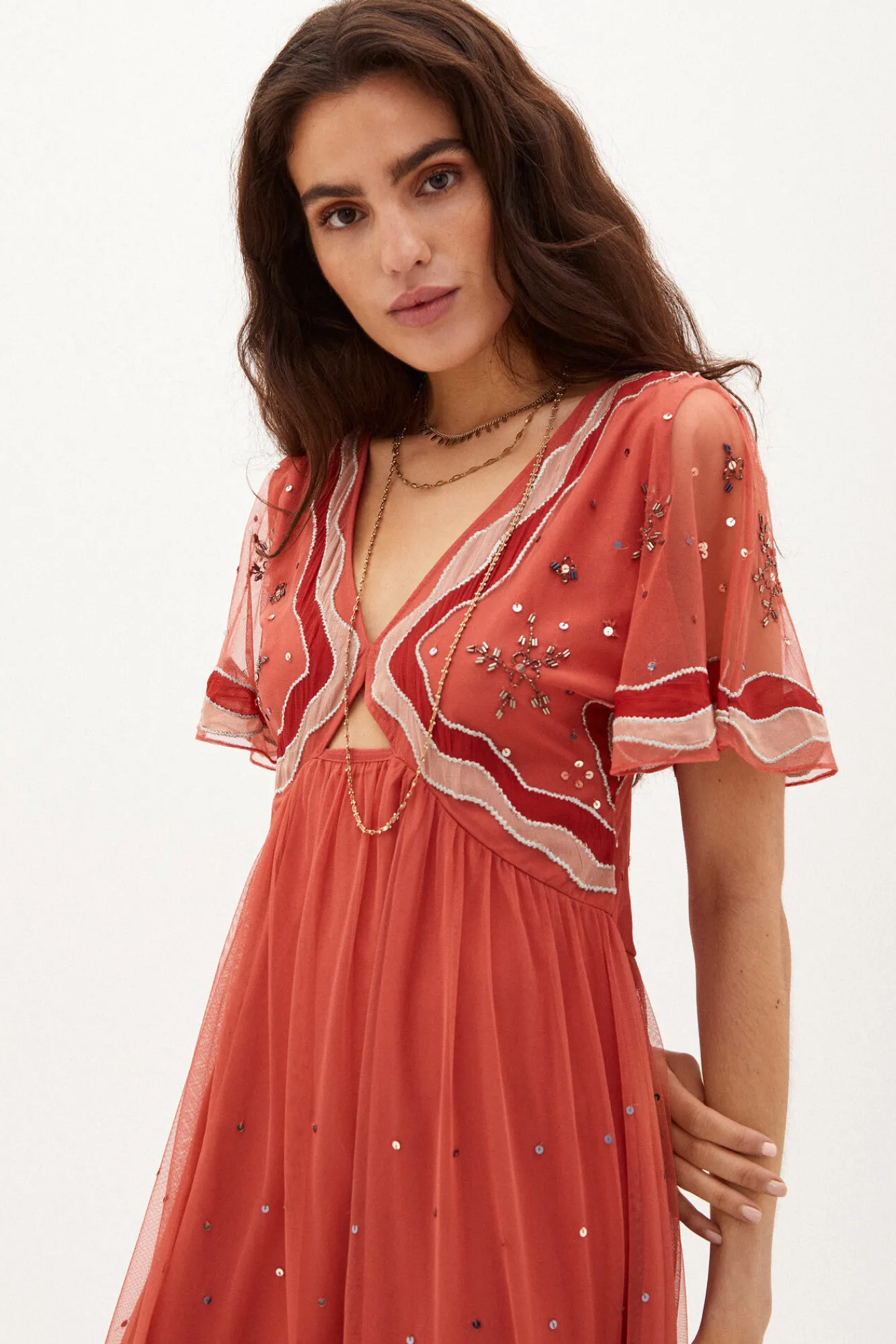 Nuria Vestido Midi Bordado^Hoss Intropia Fashion