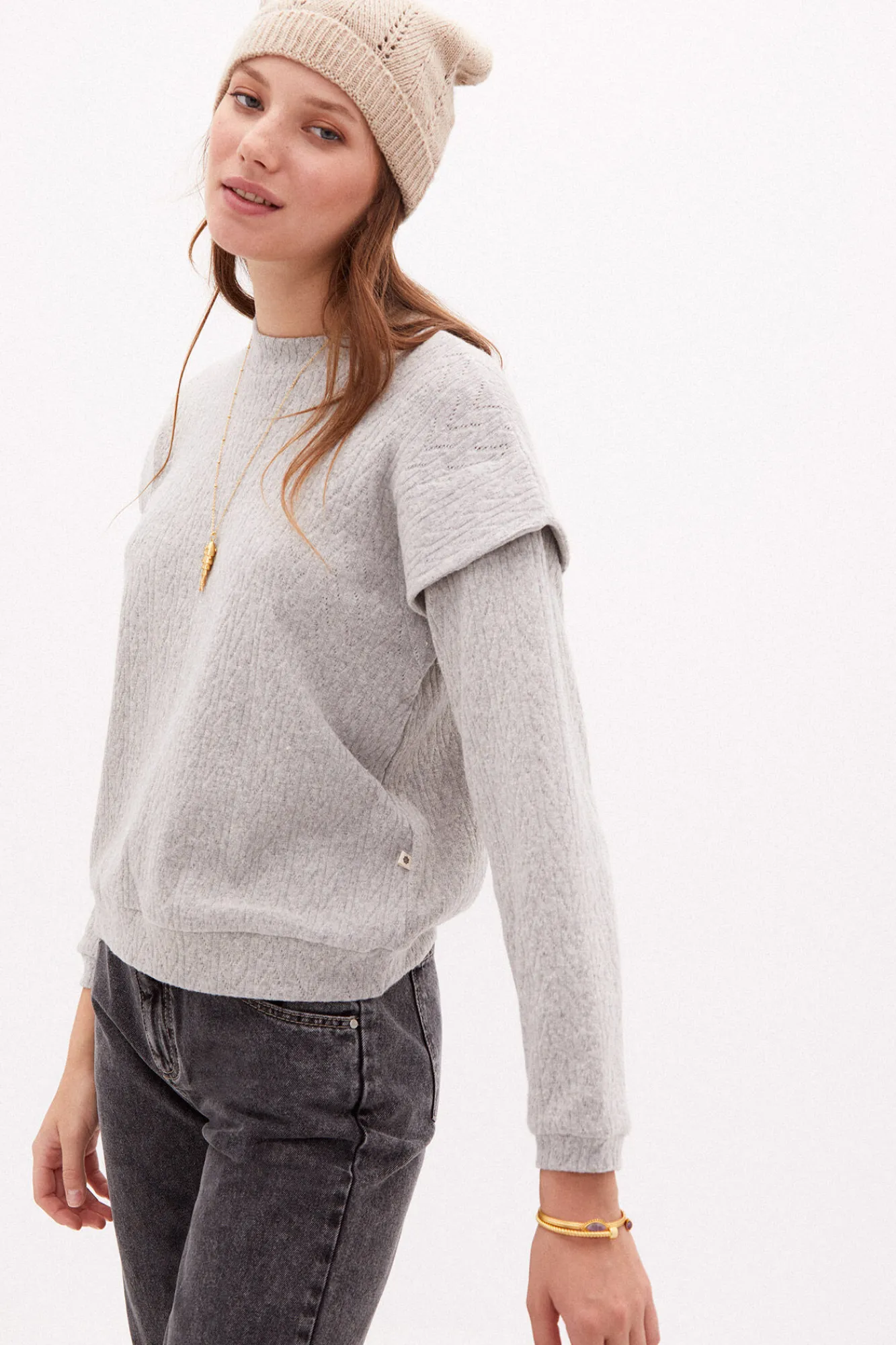 Ona Sudadera Con Textura^Hoss Intropia Online
