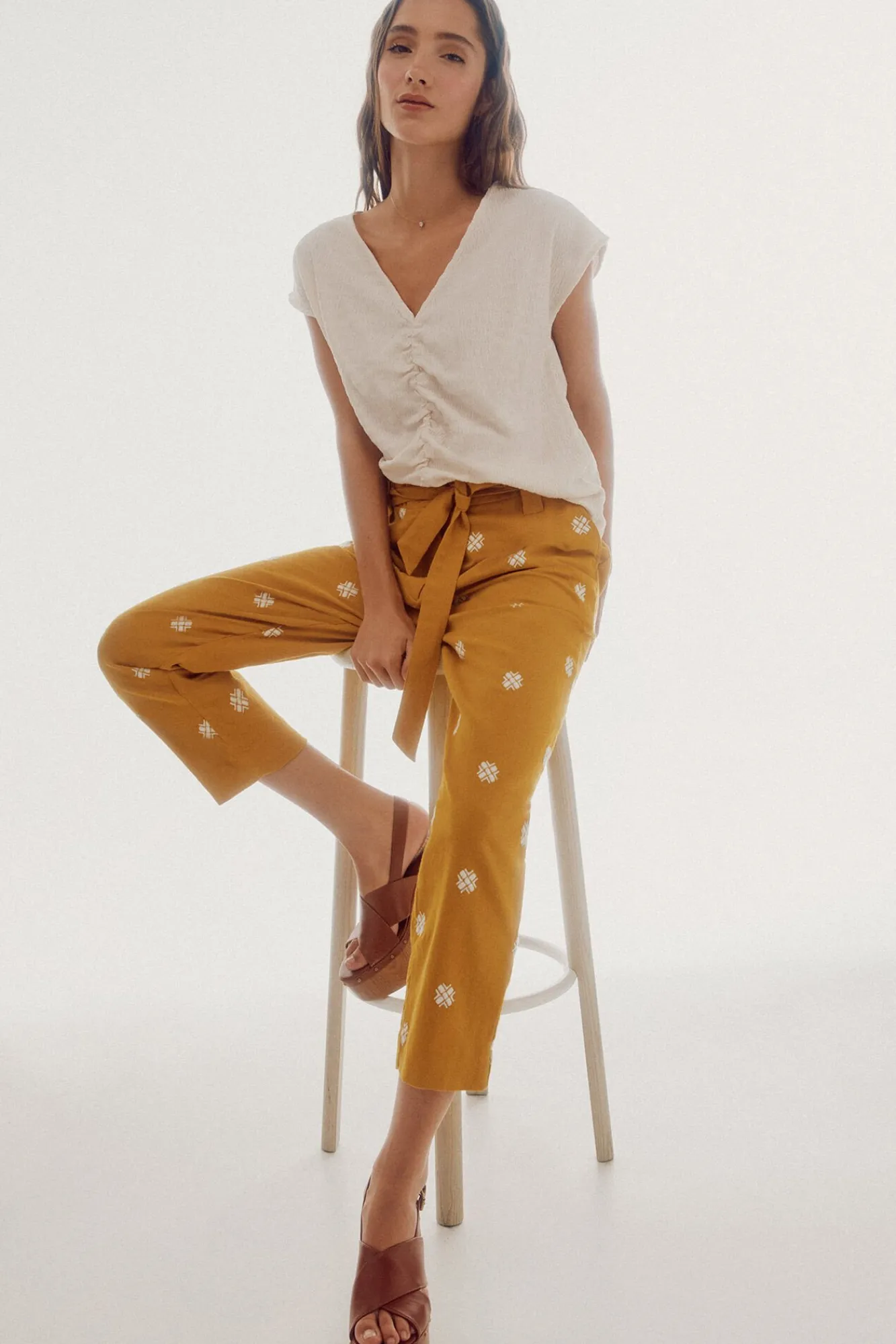 Pantalon Con Bordados^Slowlove Cheap