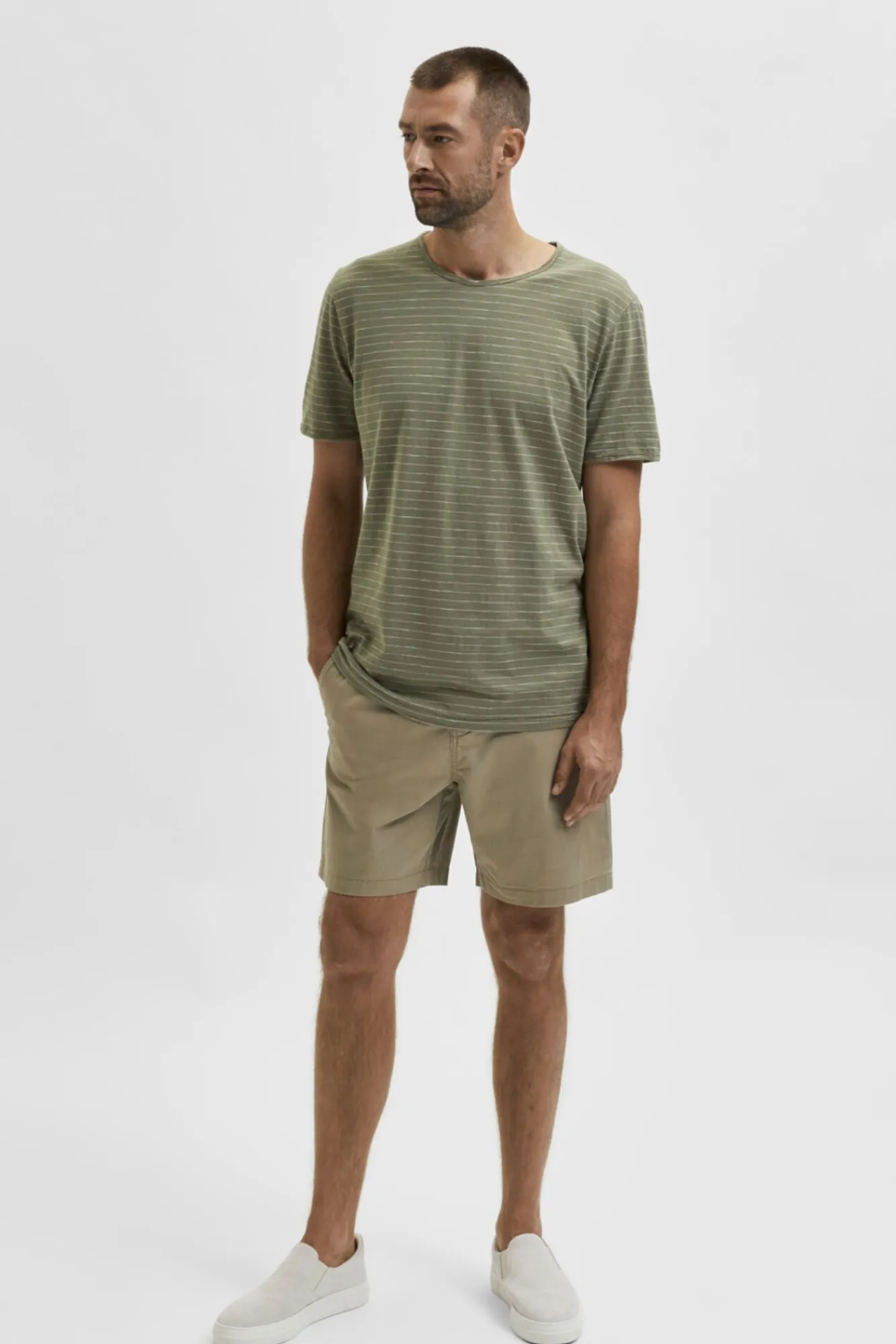 Pantalon Corto Chino De Algodon Organico.^Selected Cheap