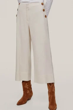 Pantalon Cropped Culotte Con Botones^Pedro del Hierro New