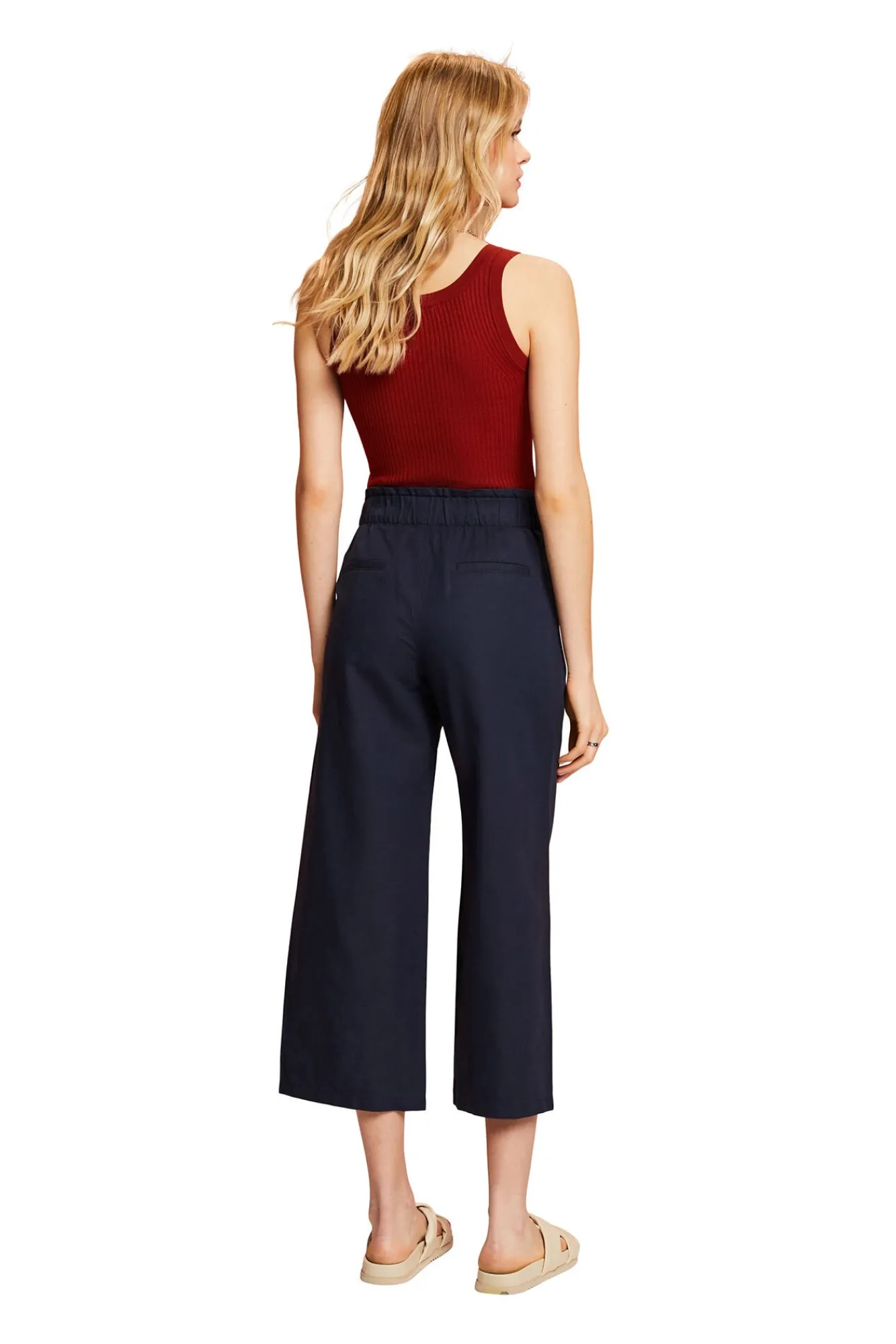 Pantalon Culotte Con Lino^Esprit Store