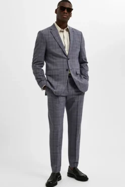 Pantalon De Traje Slim Fit De Cuadros^Selected Cheap