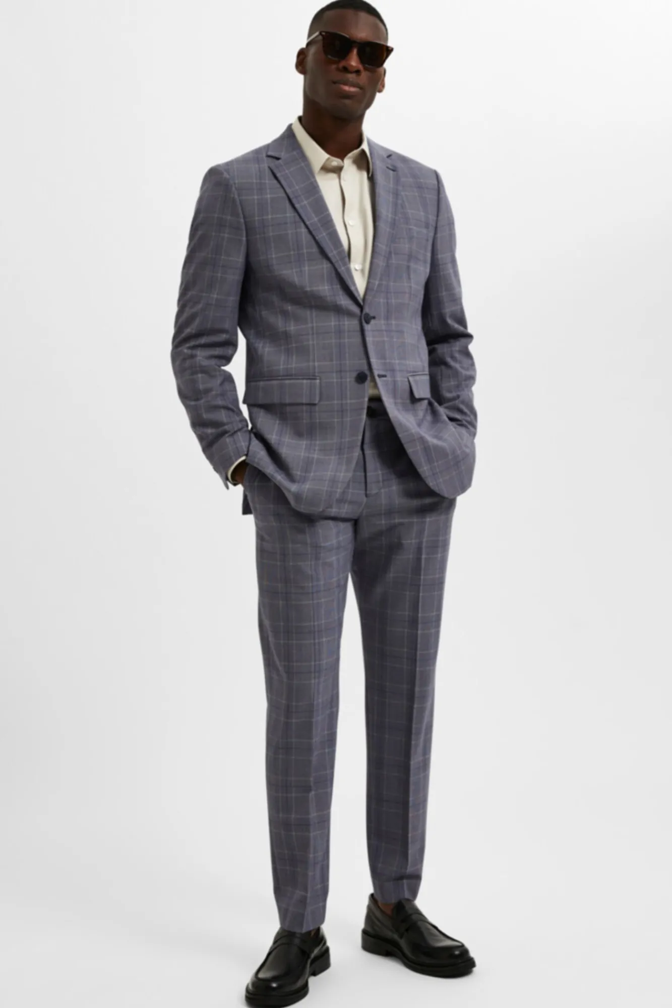 Pantalon De Traje Slim Fit De Cuadros^Selected Cheap