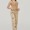 Pantalon Vaquero 5 Bolsillos Leg Flare Cropped Bordado^Pedro del Hierro Flash Sale