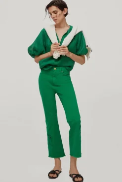 Pantalon Vaquero 5 Bolsillos Flare Fit Cropped Bordado^Pedro del Hierro Store