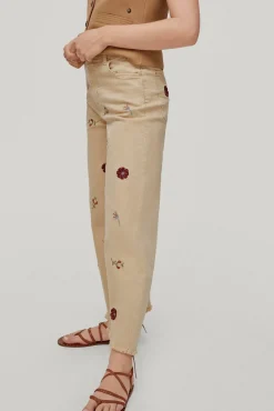 Pantalon Vaquero 5 Bolsillos Leg Flare Cropped Bordado^Pedro del Hierro Flash Sale