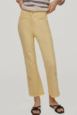 Pantalon Vaquero 5 Bolsillos Flare Fit Cropped Bordado^Pedro del Hierro Cheap