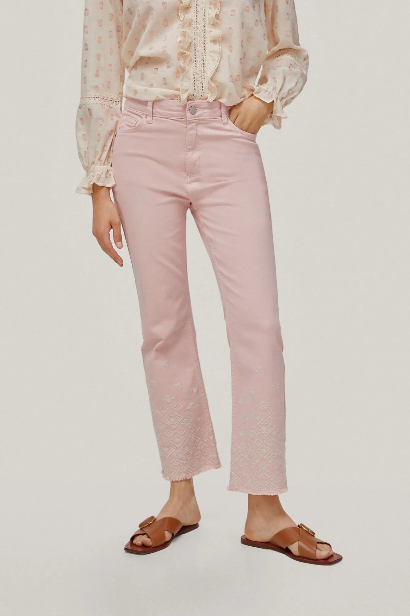 Pantalon Vaquero 5 Bolsillos Flare Fit Bordado^Pedro del Hierro Clearance