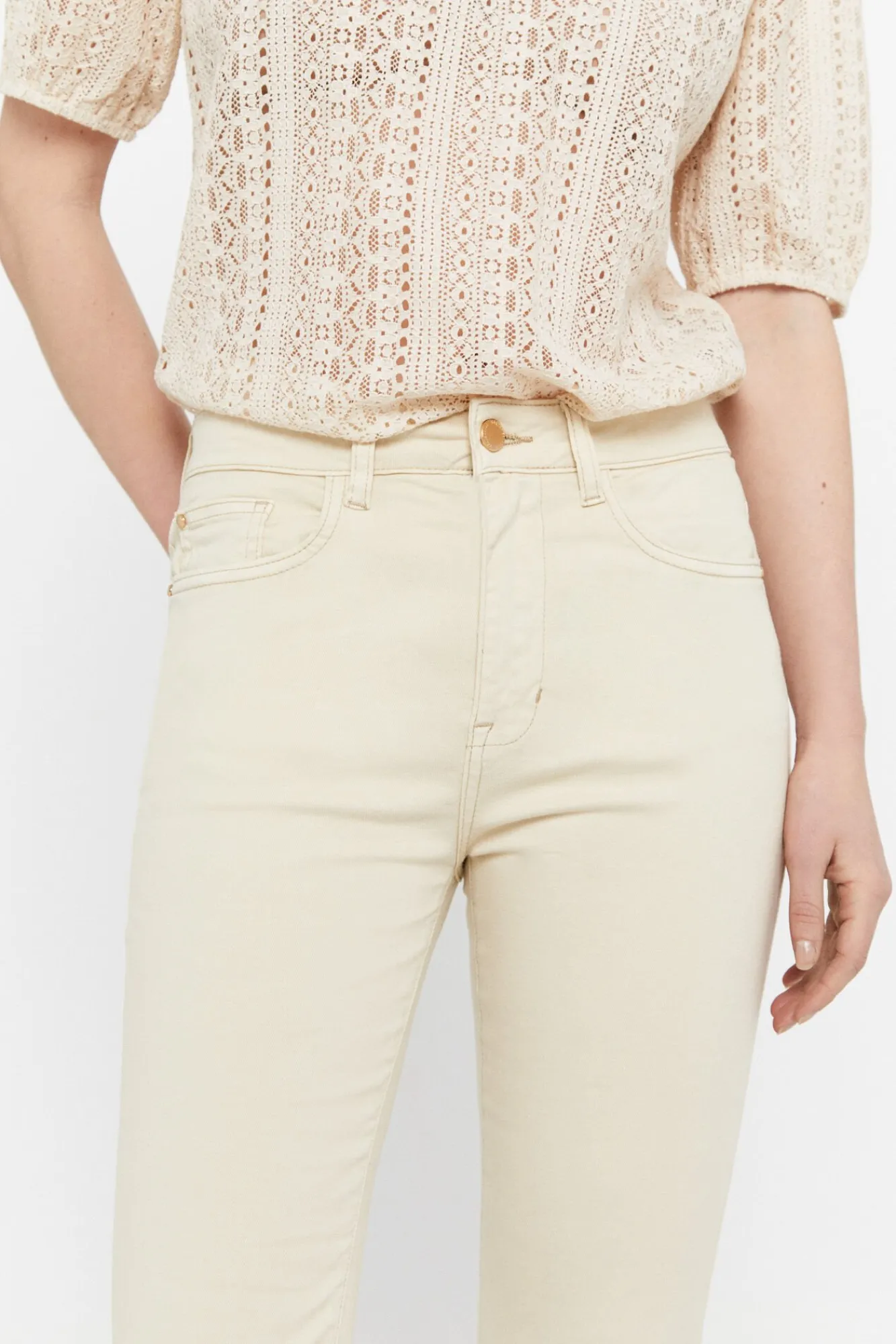 Pantalon Vaquero 5 Bolsillos Fit Crop^Cortefiel New
