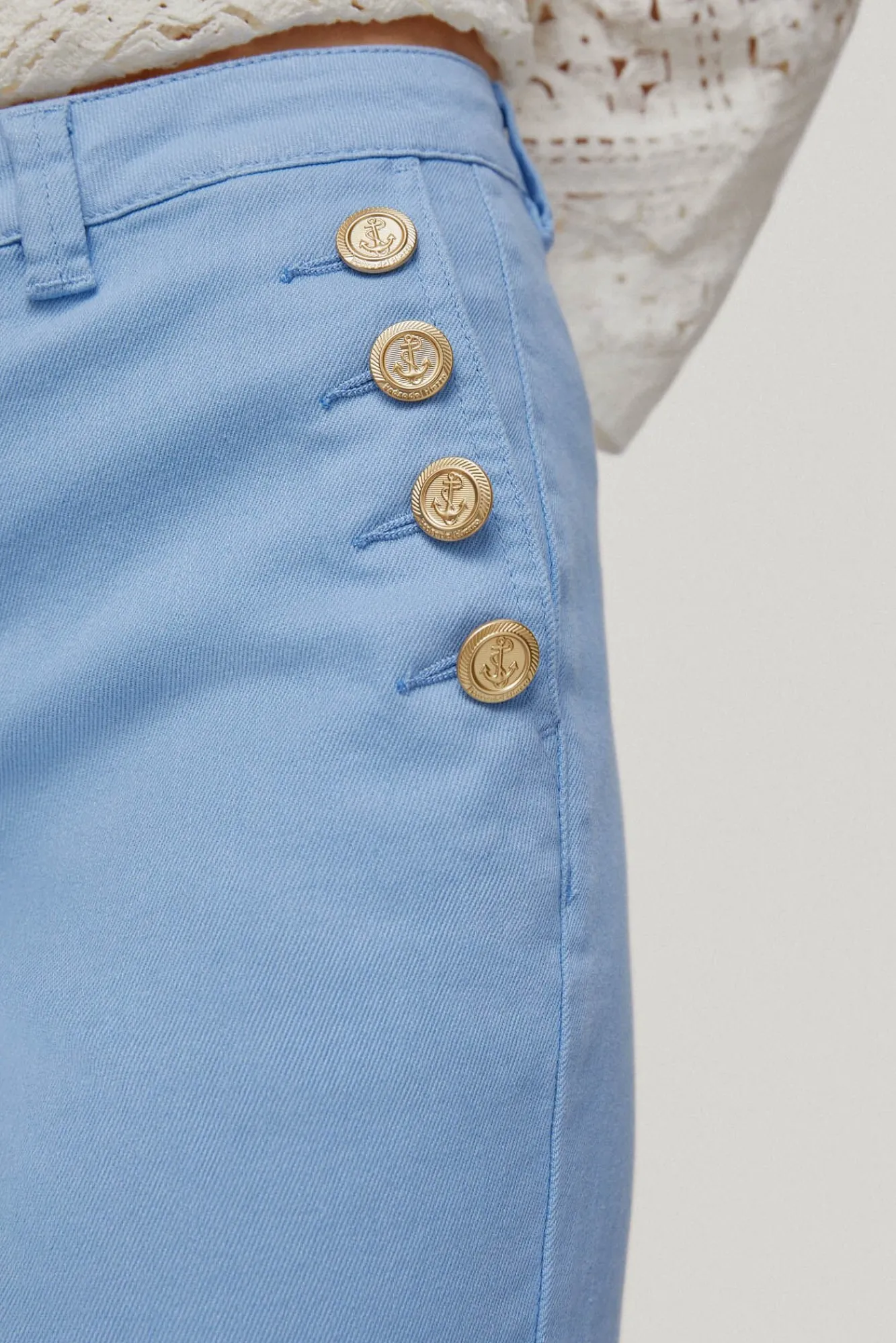 Pantalon Vaquero Botones Straight Fit Cropped^Pedro del Hierro Sale
