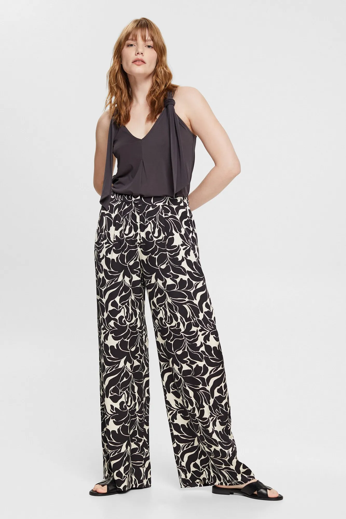 Pantalon Viscosa Pinzas Estampado Floral^Esprit Store
