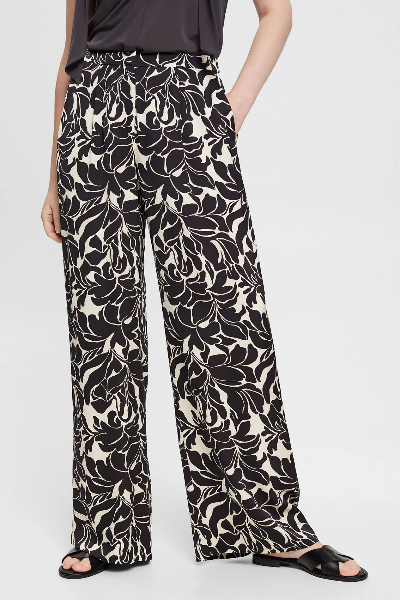 Pantalon Viscosa Pinzas Estampado Floral^Esprit Store