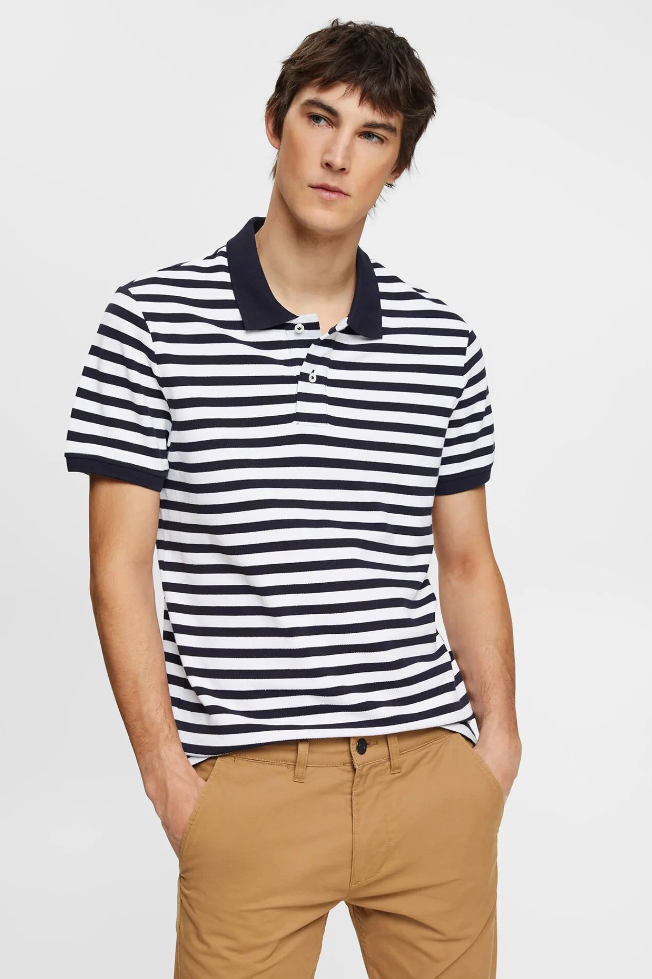 Polo Basico Pique Rayas Algodon^Esprit Outlet