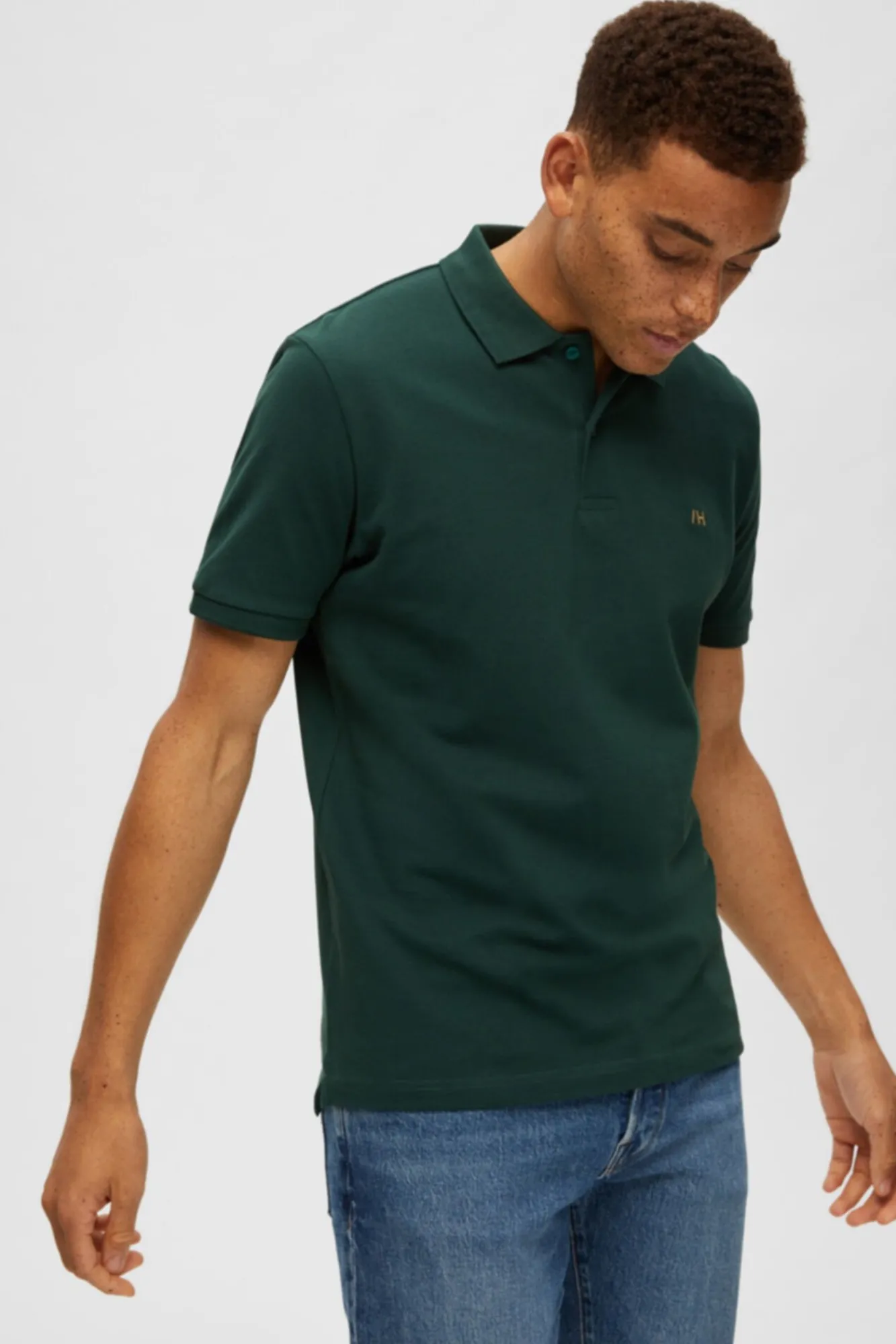 Polo De Algodon Organico Con Logo Bordado^Selected Cheap