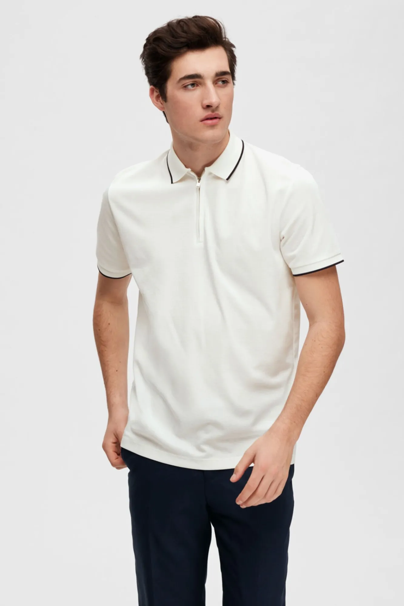 Polo De Manga Corta Con Cremallera De Algodon Organico.^Selected Clearance