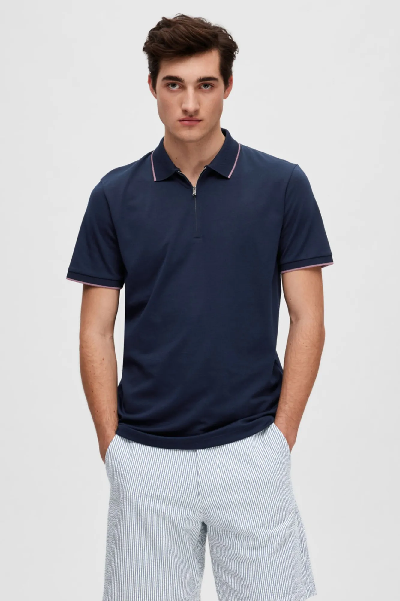 Polo De Manga Corta Con Cremallera De Algodon Organico.^Selected Clearance