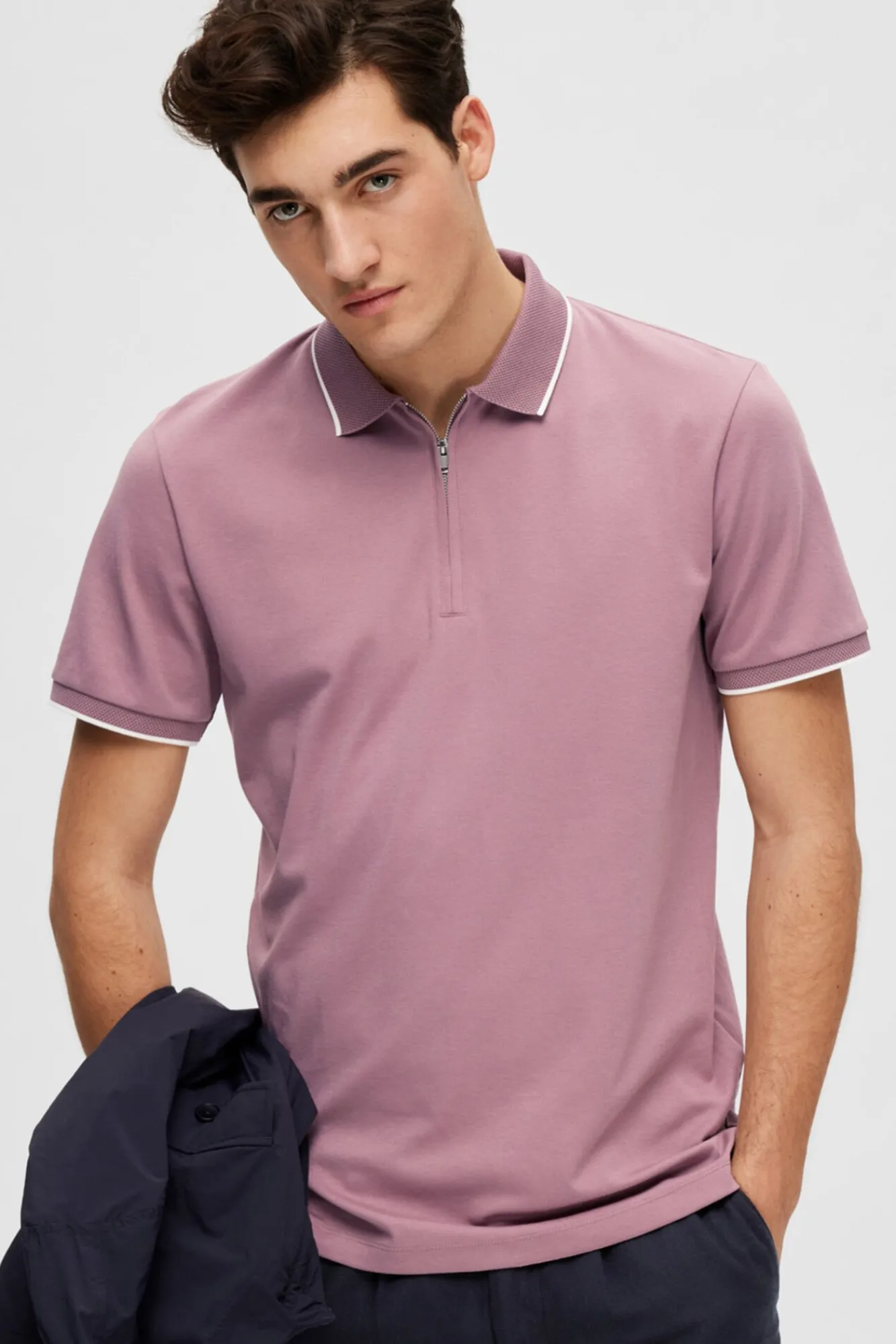 Polo De Manga Corta Con Cremallera De Algodon Organico.^Selected Store