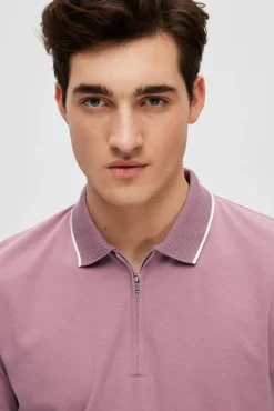 Polo De Manga Corta Con Cremallera De Algodon Organico.^Selected Store
