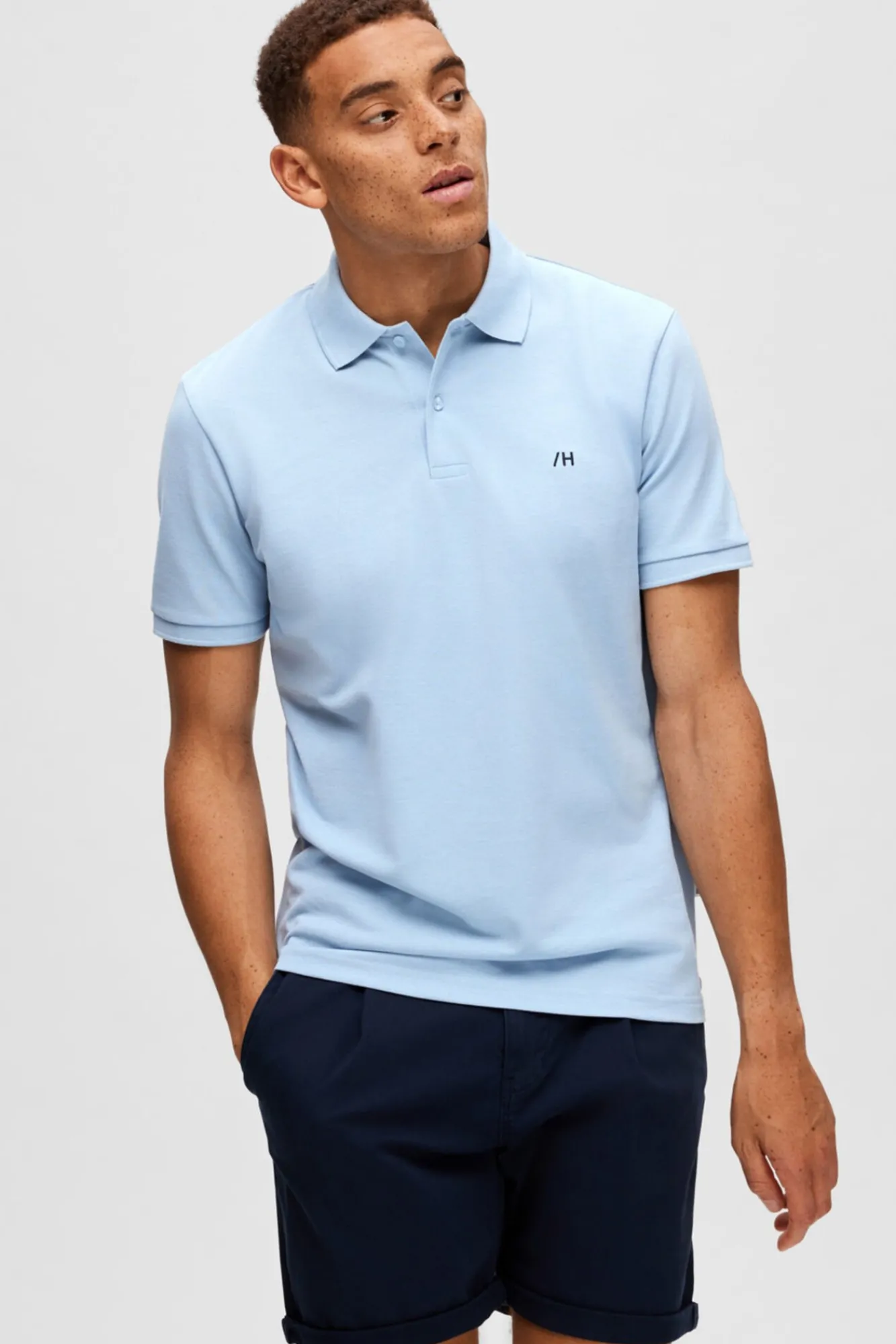 Polo De Manga Corta Con Logo Bordado 100% Algodon Organico^Selected Fashion
