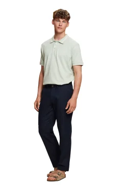 Polo Liso Regular Fit Con Lino^Esprit Shop